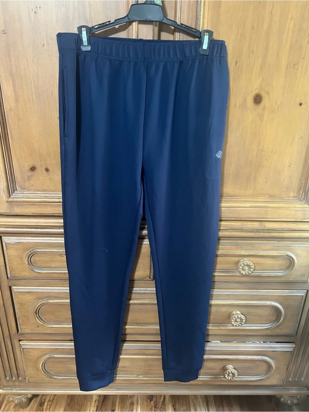 Boys Navy Performance Track Pants - Elastic Waist